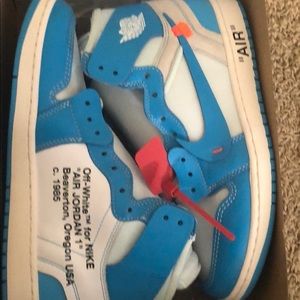 Off white x air Jordan’s blue